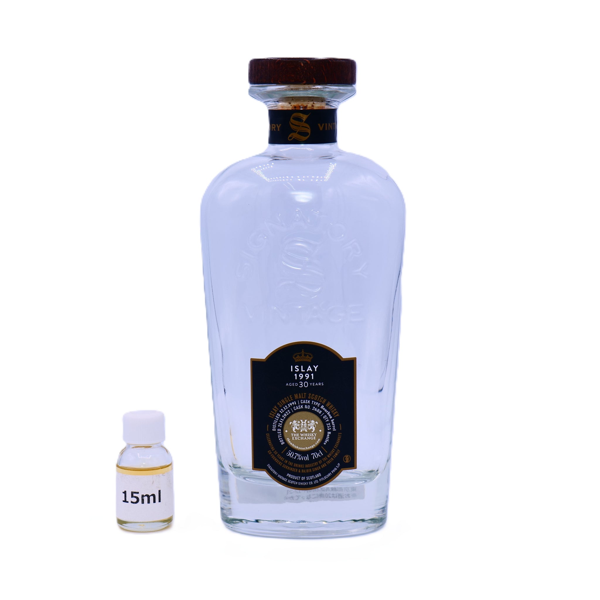 【15ml】アイラシングルモルト 1991 30年 バーボンバレル 50.7%