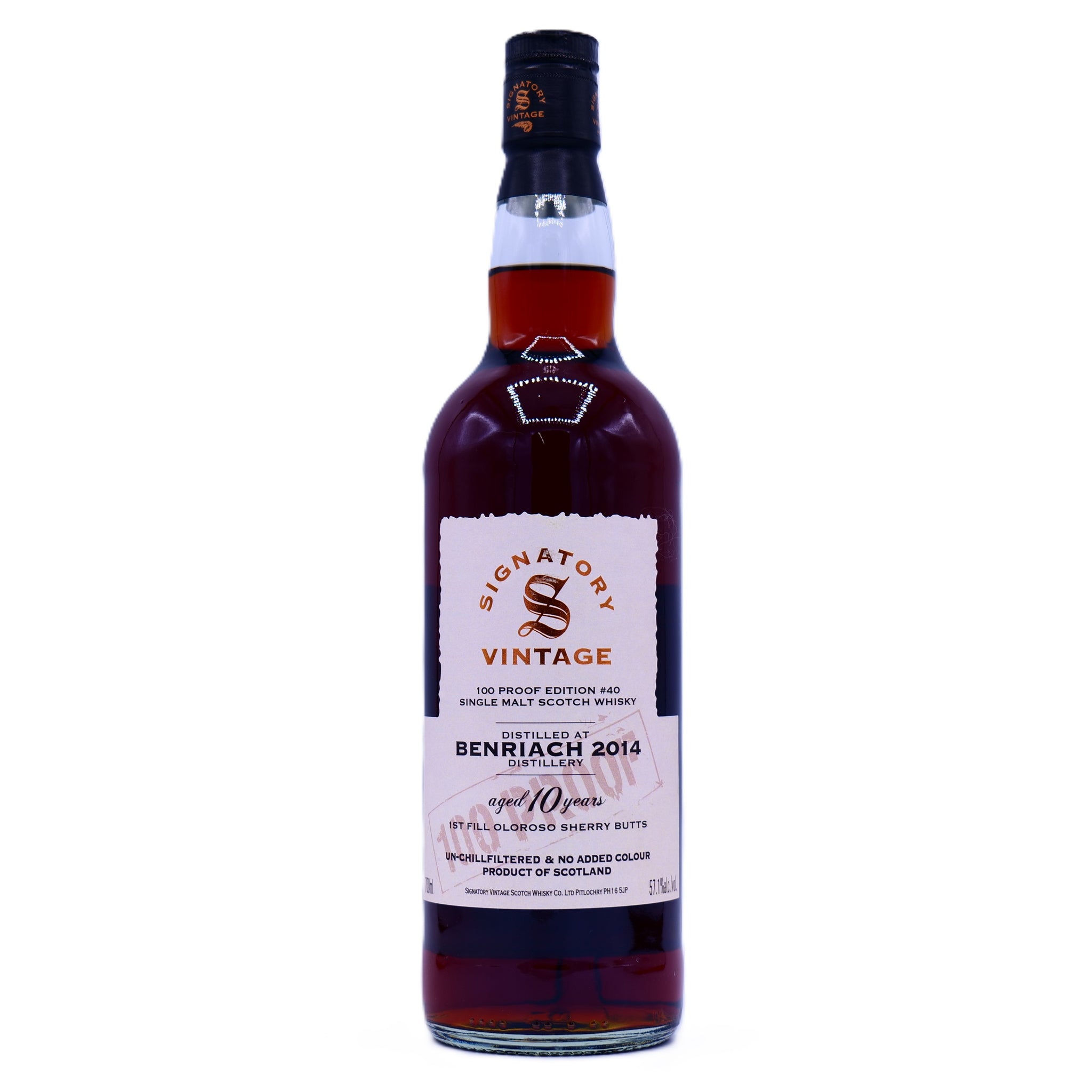 ベンリアック 2014 10年 100Proof 57.1% 1st Fill Oloroso Sherry Butts